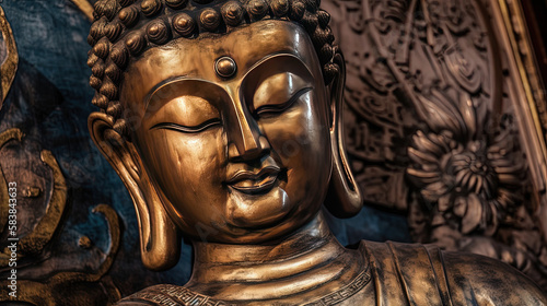 Gautam Buddha deep meditating eyes closed