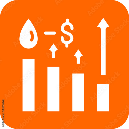 Vector Design Oil Price Increase Icon Style