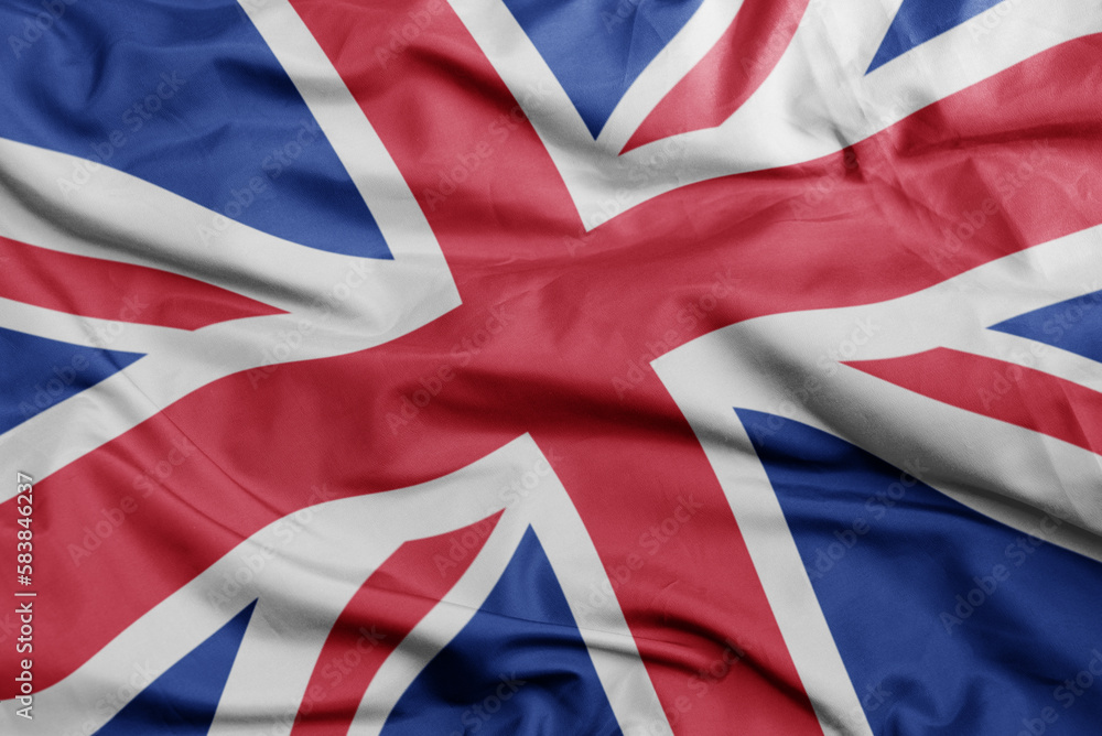 Fototapeta premium waving national flag of great britain.macro shot. 3D illustration