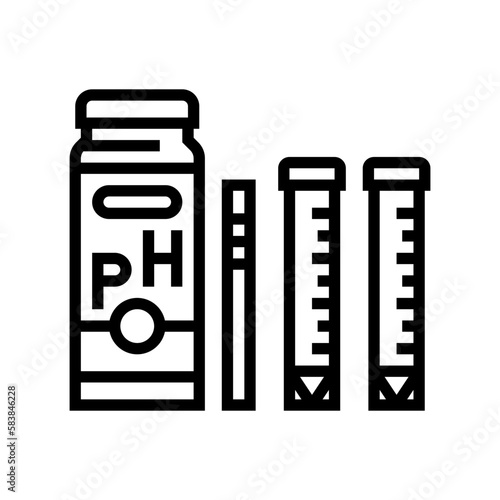 soil test kit garden tool line icon vector illustration