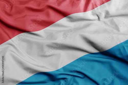 waving national flag of luxembourg .macro shot. 3D illustration