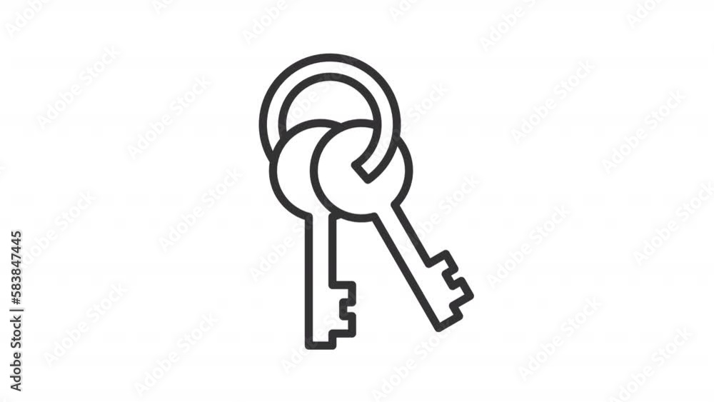 Animated key linear icon. Lock and unlock doors. Private territory access. Protection. Seamless loop HD video with alpha channel on transparent background. Outline motion graphic animation Animated key linear icon. Lock and unlock doors. Private territory access. Protection. Seamless loop HD video with alpha channel on transparent background. Outline motion graphic animation
