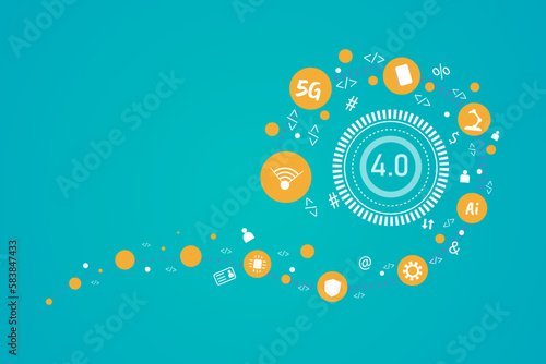 Industry 4.0 concept for modern and futuristic design