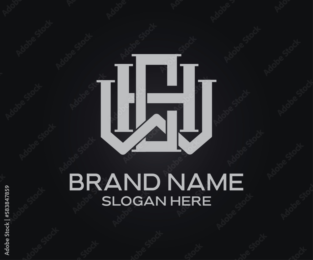 C H W initial logo design C H W initial logo design