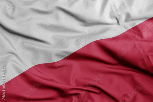 waving national flag of poland .macro shot. 3D illustration