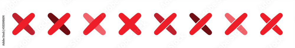 cross mark icon set. wrong icon symbol. delete, close, no icon sign collections, vector illustration cross mark icon set. wrong icon symbol. delete, close, no icon sign collections, vector illustration