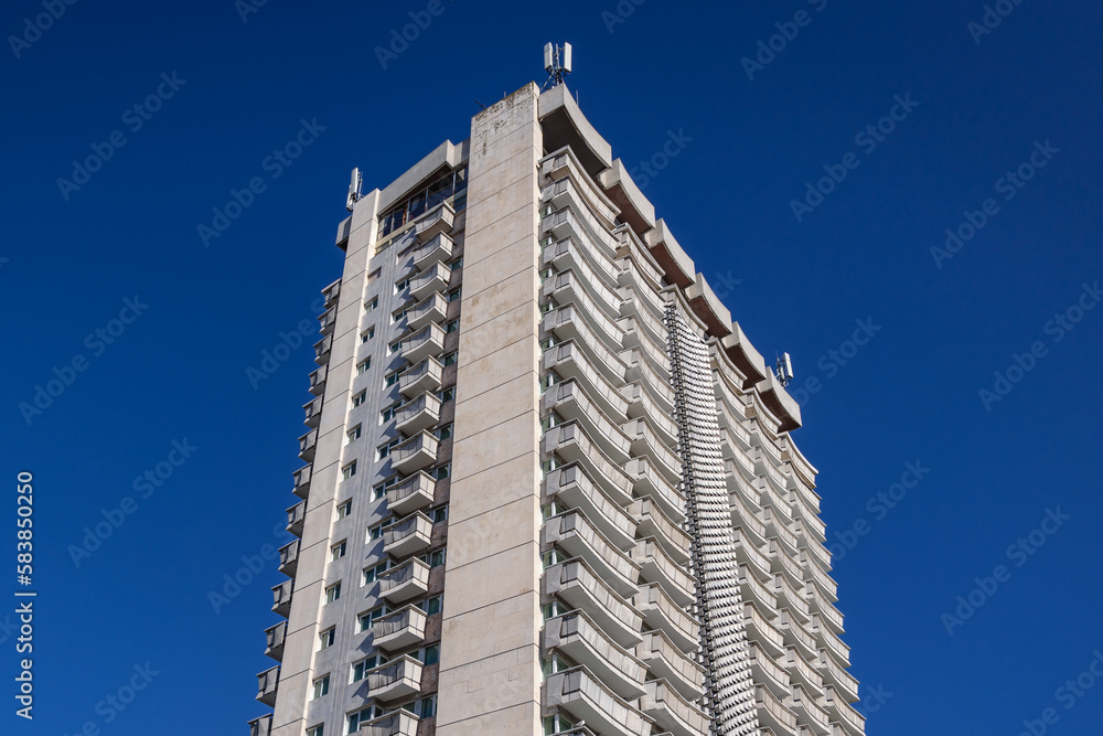 Fototapeta premium Exterior of Interhotel Cherno More Hotel in Varna city, Bulgaria
