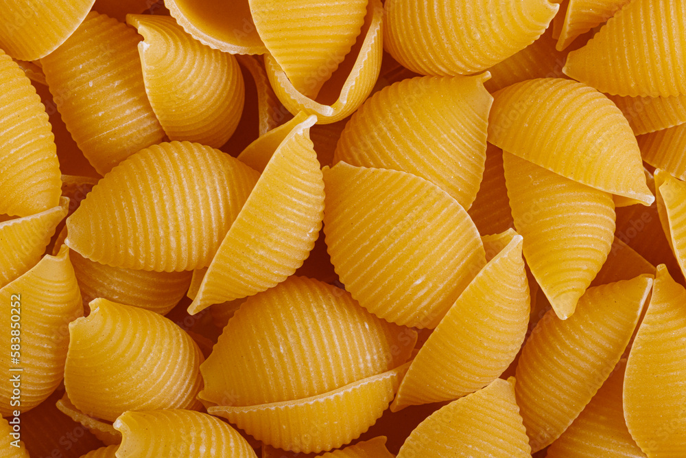 Pasta products in the form of a shell, texture Pasta products in the form of a shell, texture