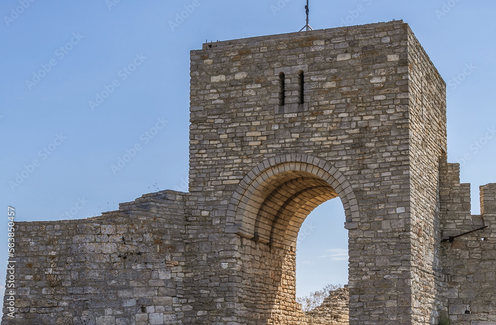 Gateway of old fortress located on Cape Kaliakra on the Black Sea shore, Bulgaria