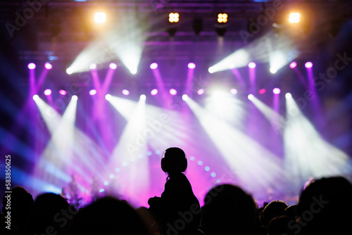 Silhouette of a fan in a concert © Cristian