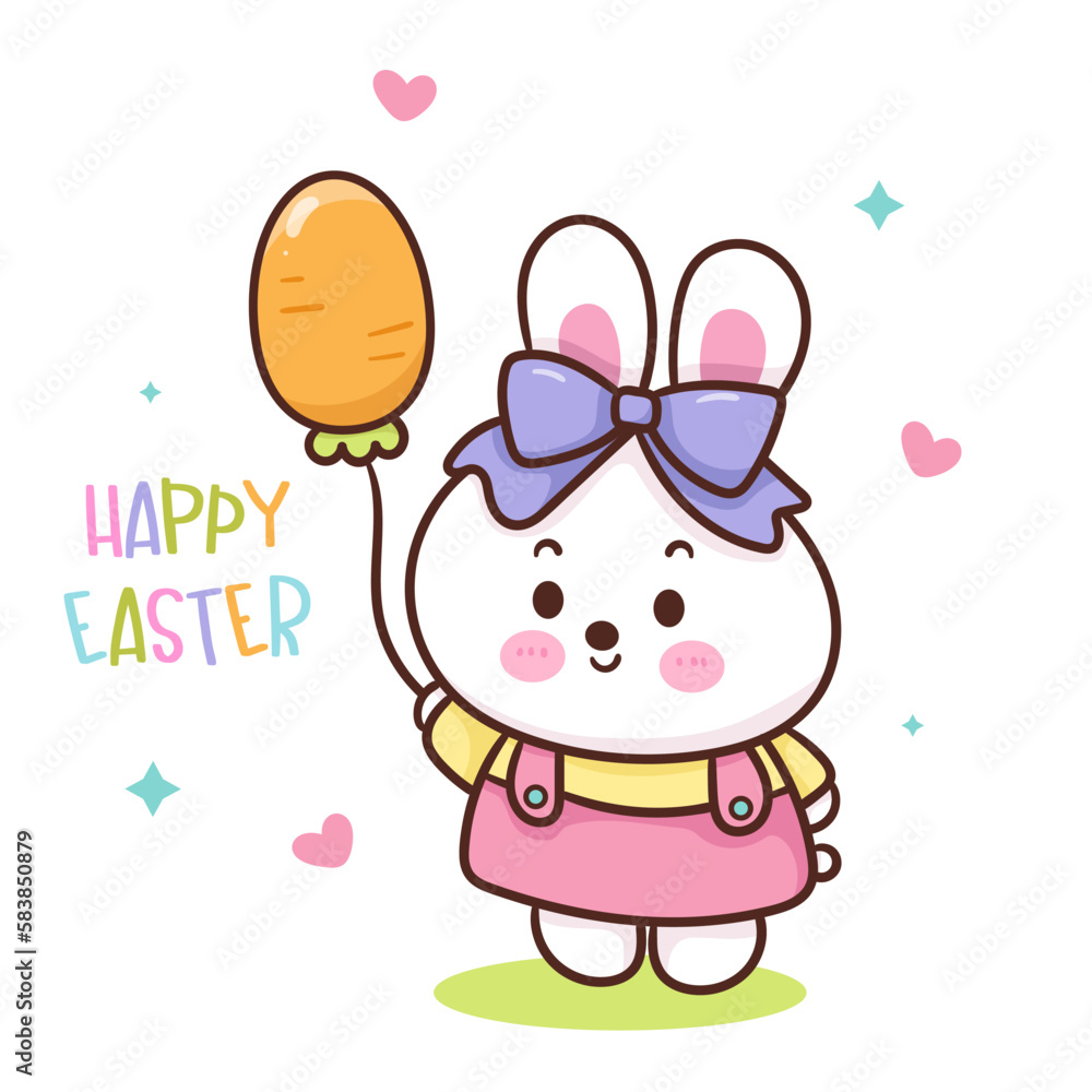 card with bunny rabbit. Happy easter day card with bunny rabbit. Happy easter day