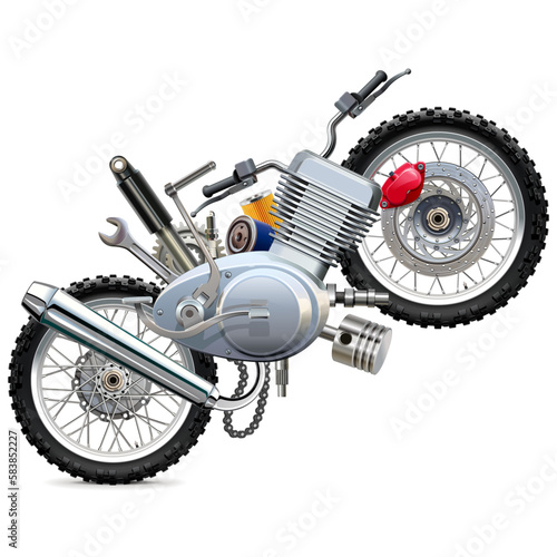 Vector Enduro Motorbike Concept with Spare Parts