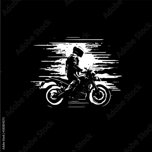 Motorbiker icon, motorcycle biker emblem, speed rider sign, motorcycling logo template. Vector illustration.