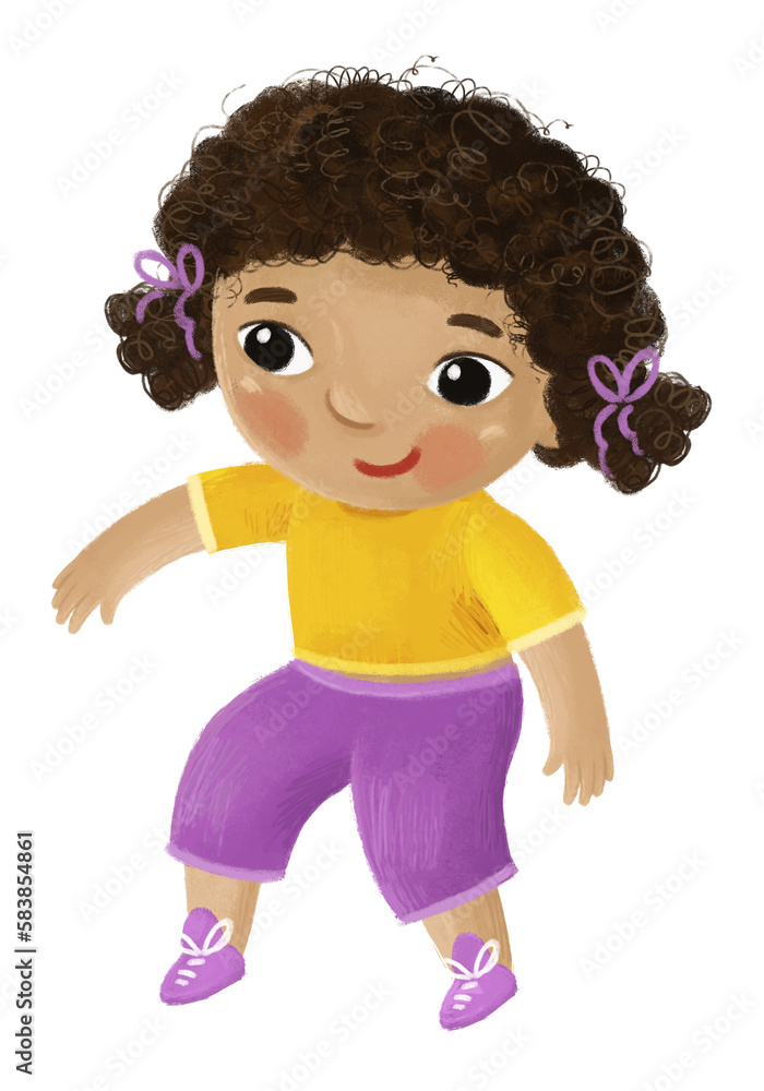 cartoon child kid girl resting having fun kindergarten stage childhood illustration for kids cartoon child kid girl resting having fun kindergarten stage childhood illustration for kids