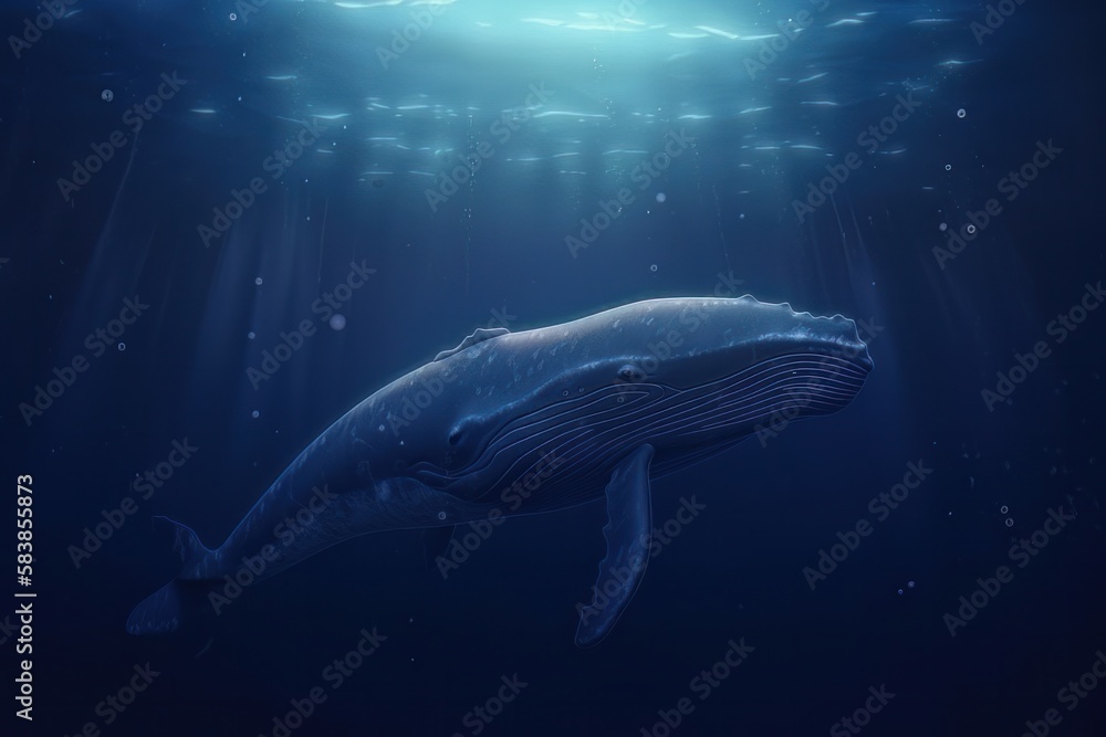 Fototapeta premium Illustration about whales. Generative ai