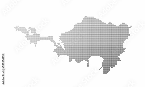 Sint Maarten dotted map with grunge texture in dot style. Abstract vector illustration of a country map with halftone effect for infographic. 