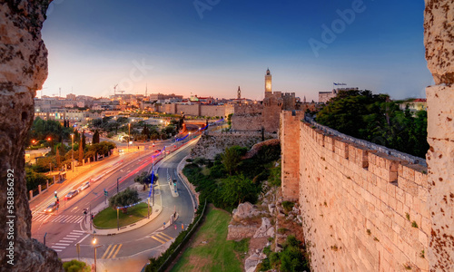 Jerusalem: night view from Old City Wall