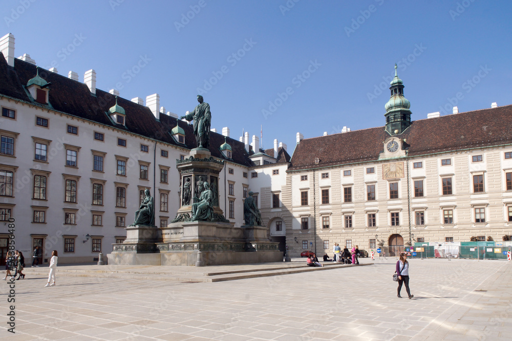 Vienna (Austria). Monument to Emperor Franz I on the Burgplatz inside the Hofburg Imperial Palace in the city of Vienna