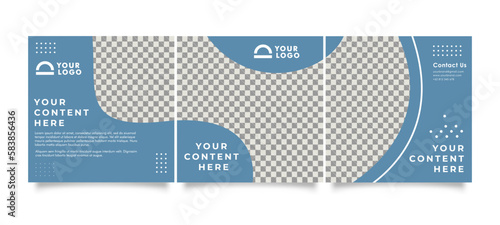 Blue Color Puzzle Feed Social Media Templates Set for Advertising Content