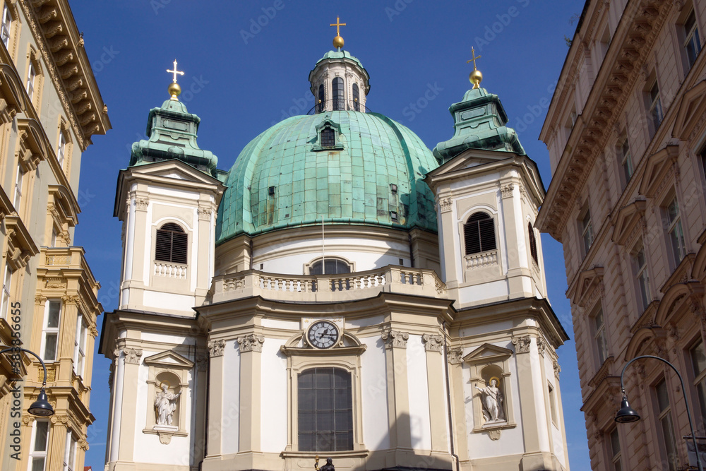 Vienna (Austria). Exterior of St. Peter's Church in the historic city center of Vienna.