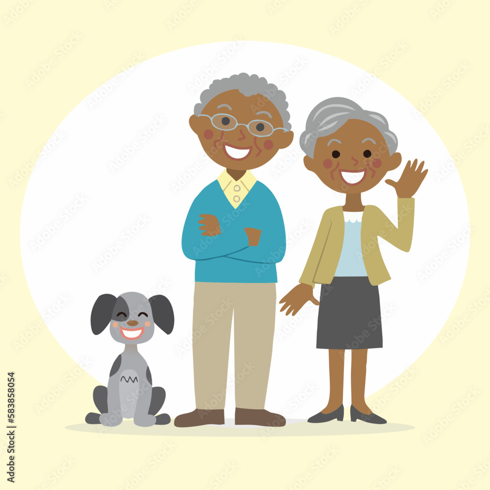 illustration of a family - grandpa and grandma illustration of a family - grandpa and grandma