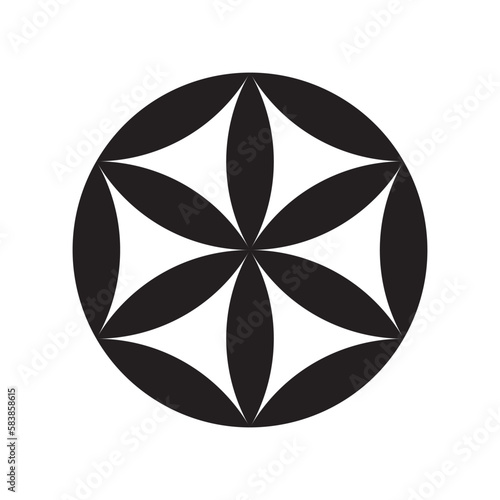 perun symbol, perunika, slavic, iris, bogisa, vector illustration 