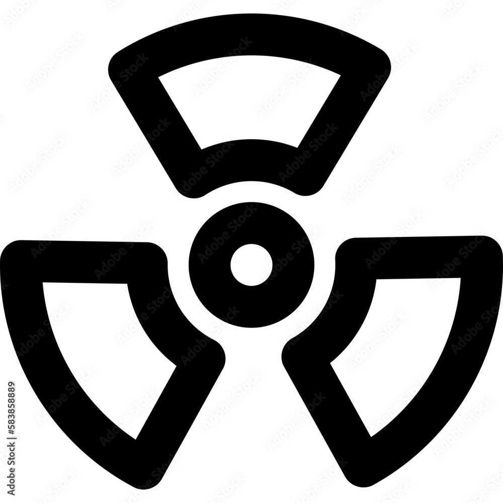 radioactive power black outline icon radioactive power black outline icon