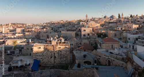 Jerusalem Old City panorama, top view, ancient town from above © Алексей Голубев