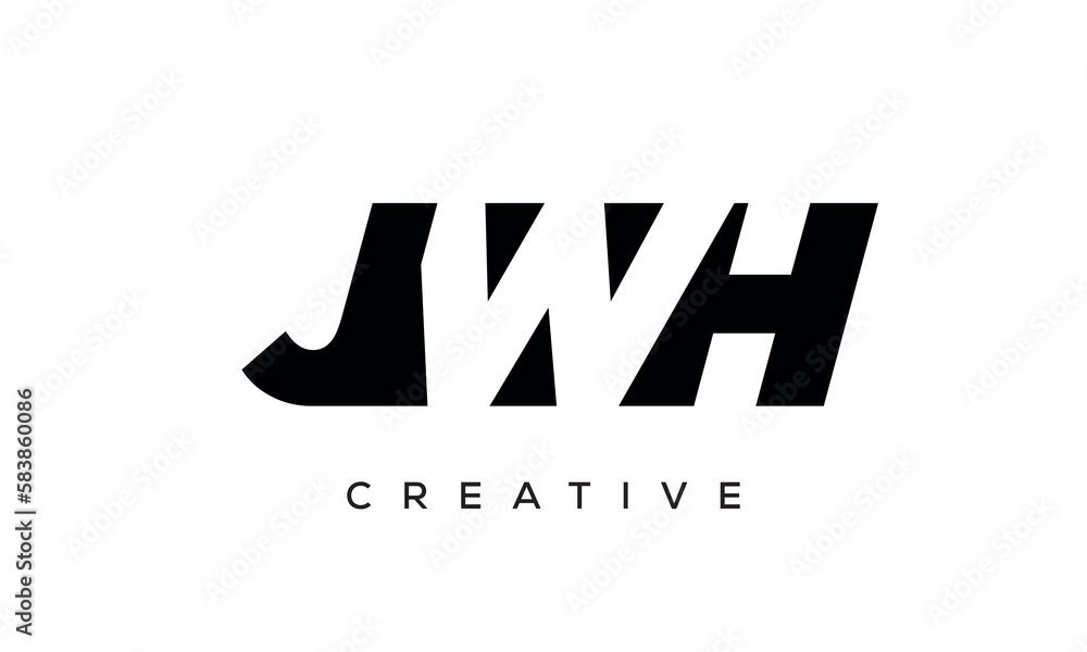 JWH letters negative space logo design. creative typography monogram vector	