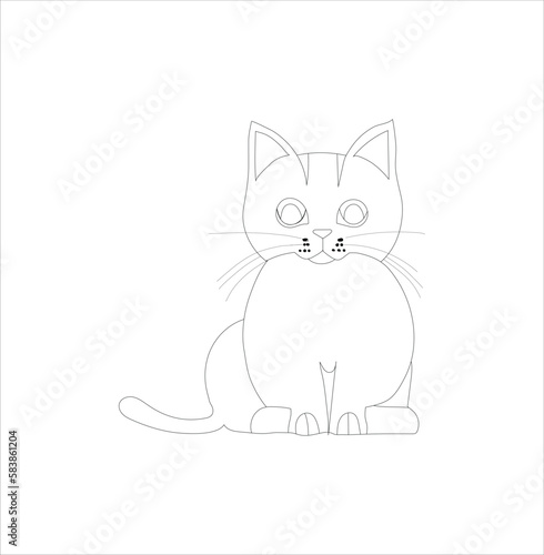 Fototapeta Naklejka Na Ścianę i Meble -   cute cat vector line art work.
