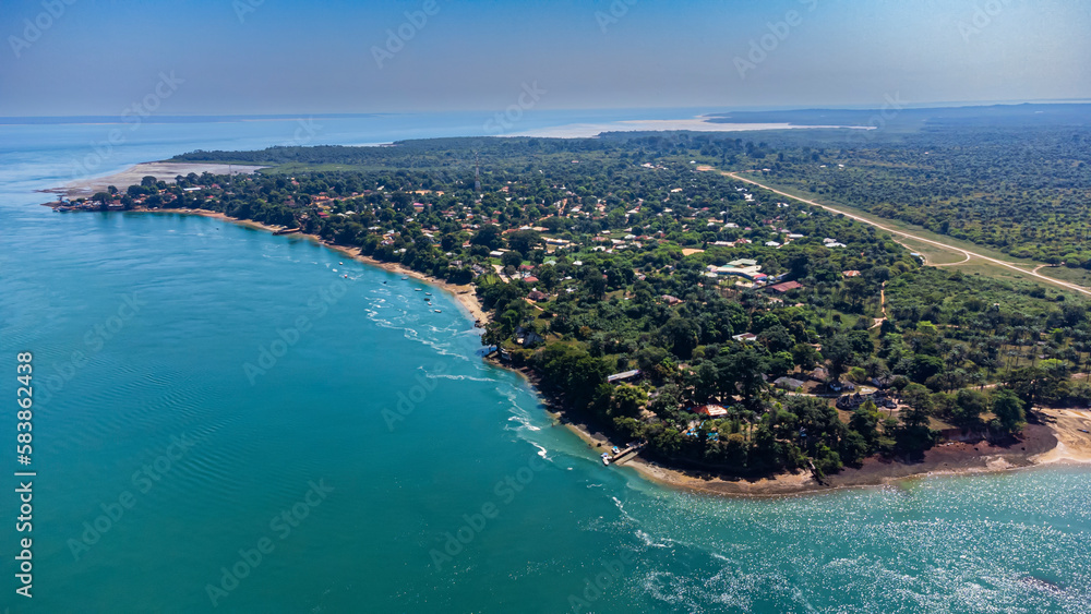 Aerial of Bubaque island, Bijagos archipelago, Guinea Bissau Aerial of Bubaque island, Bijagos archipelago, Guinea Bissau