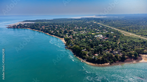 Aerial of Bubaque island, Bijagos archipelago, Guinea Bissau photo