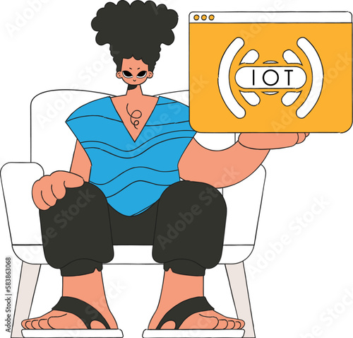 He's gripping the IoT logo tightly.