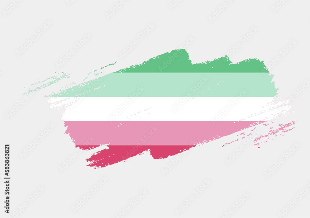 Obraz premium Abrosexual Flag painted with brush on white background. LGBT rights concept. Modern pride parades poster. Vector illustration
