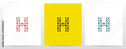 Scaffolding Staging Letter Logo Design H