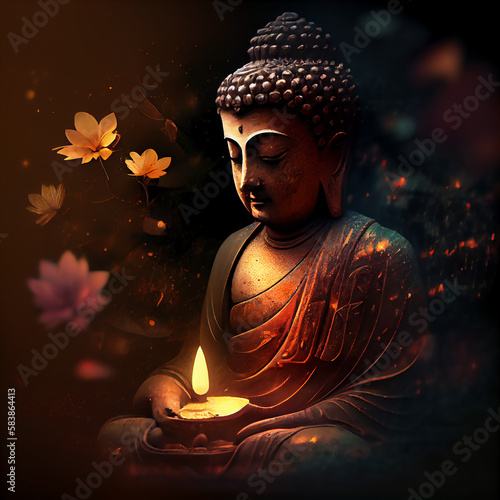 buddha purmina statue at night