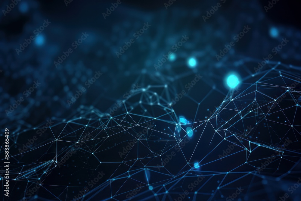 Abstract connection blue background network, Generative ai Abstract connection blue background network, Generative ai