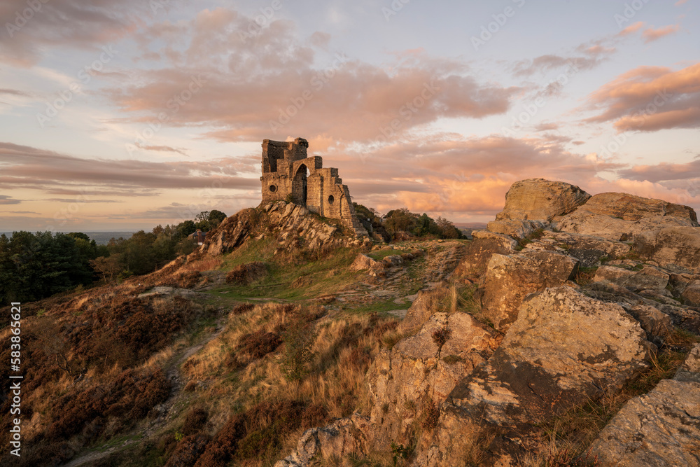 The Mow Cop castle on the Cheshire Staffordshire border, Cheshire, England The Mow Cop castle on the Cheshire Staffordshire border, Cheshire, England