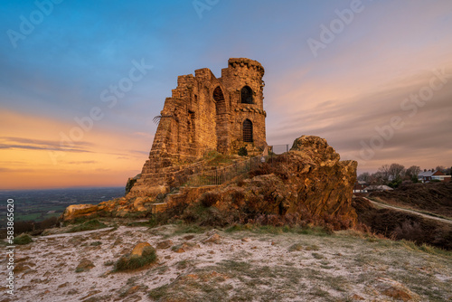 The Folly at Mow Cop on a winter morning, Mow Cop, Cheshire, England
