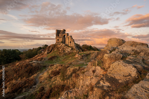 The Mow Cop castle on the Cheshire Staffordshire border, Cheshire, England photo