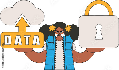 She has cloud storage guarded with a padlock.