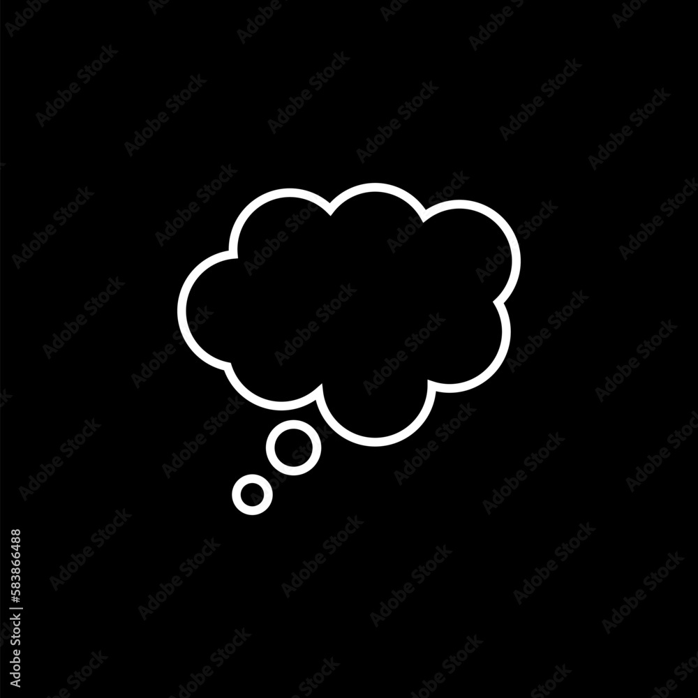 Cloud line icon. Cartoon flat illustration isolated on black Cloud line icon. Cartoon flat illustration isolated on black