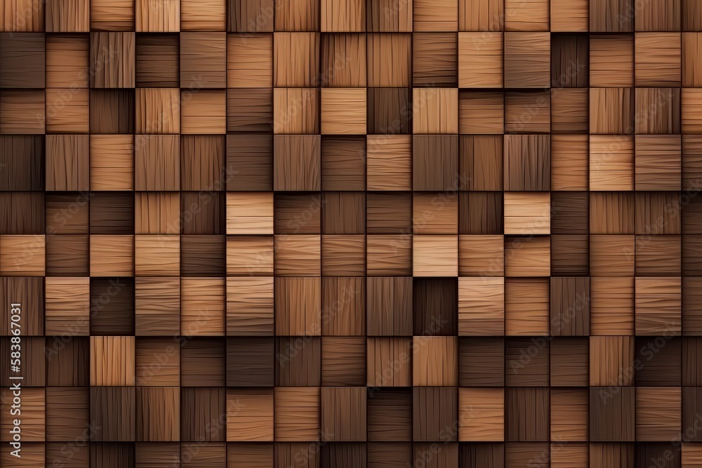 Wall texture with wood cube. Generative ai Wall texture with wood cube. Generative ai