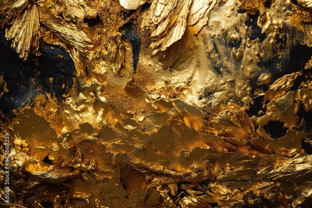 Gold leaf texture illustration background with Generative AI Gold leaf texture illustration background with Generative AI