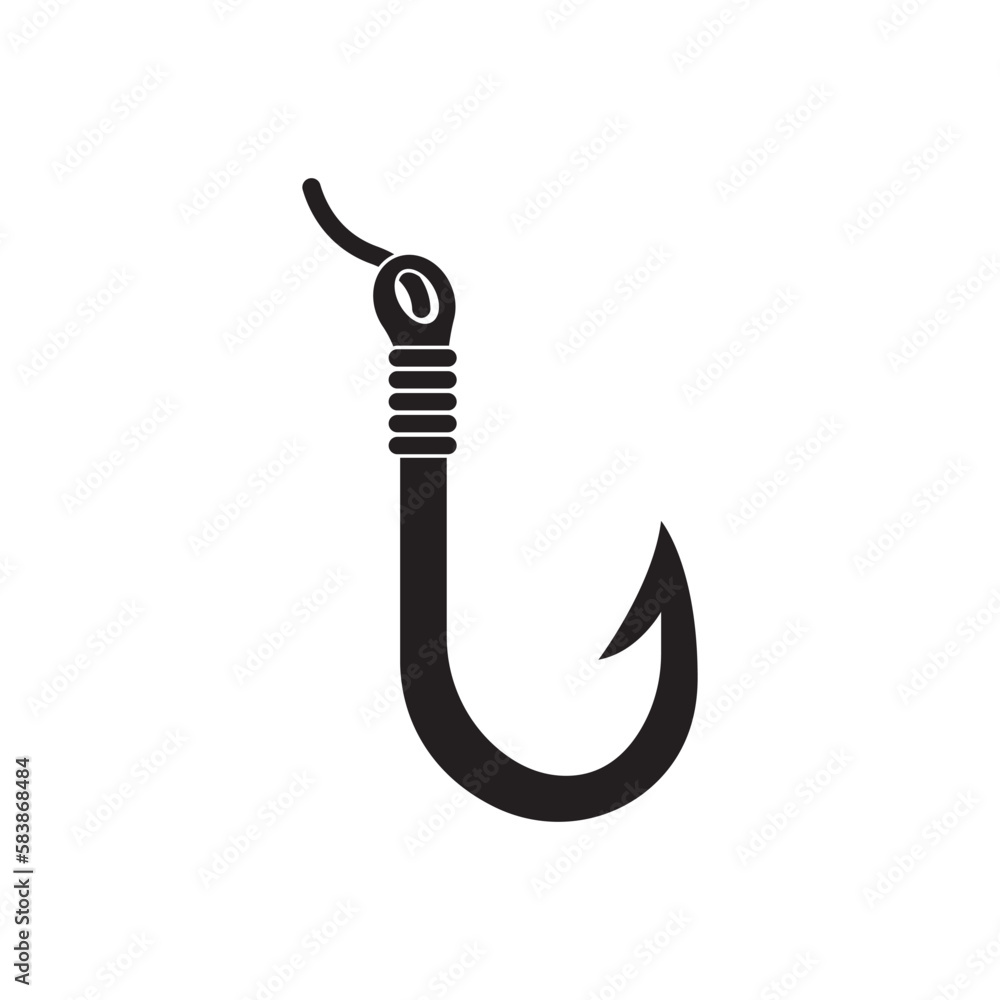 Fishing hook logo vector icon illustration design Fishing hook logo vector icon illustration design
