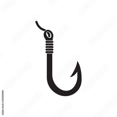 Fishing hook logo vector icon illustration design