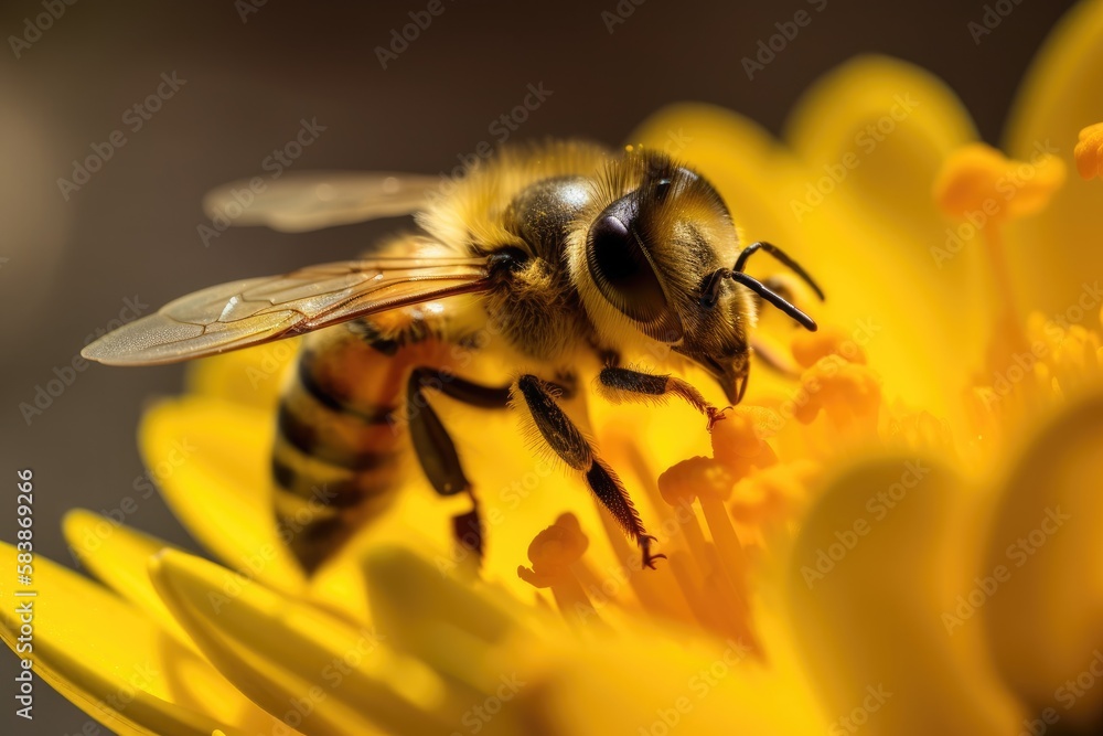 Bee Collecting Pollen Generative ai Bee Collecting Pollen Generative ai