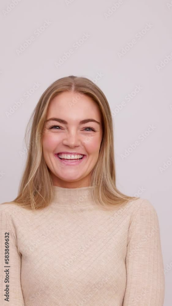 Happy laughing woman face Happy laughing woman face