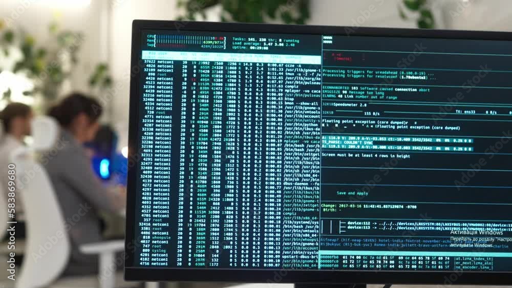Video „Monitor of computer in modern IT company office with big ...