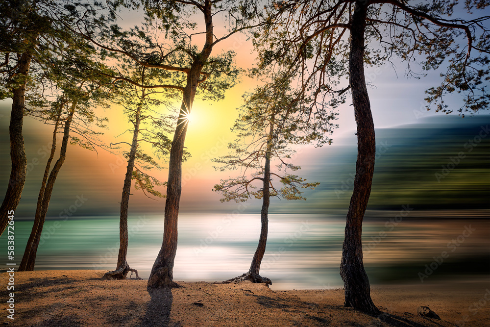 Earth, sun, water, trees and ecological environment Earth, sun, water, trees and ecological environment